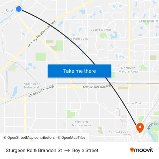 Sturgeon Rd & Brandon St to Boyle Street map