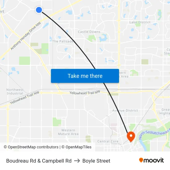 Boudreau Rd & Campbell Rd to Boyle Street map