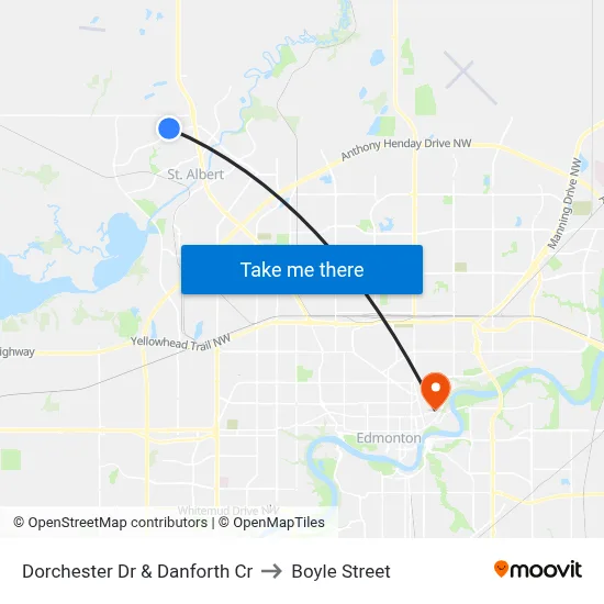 Dorchester Dr & Danforth Cr to Boyle Street map