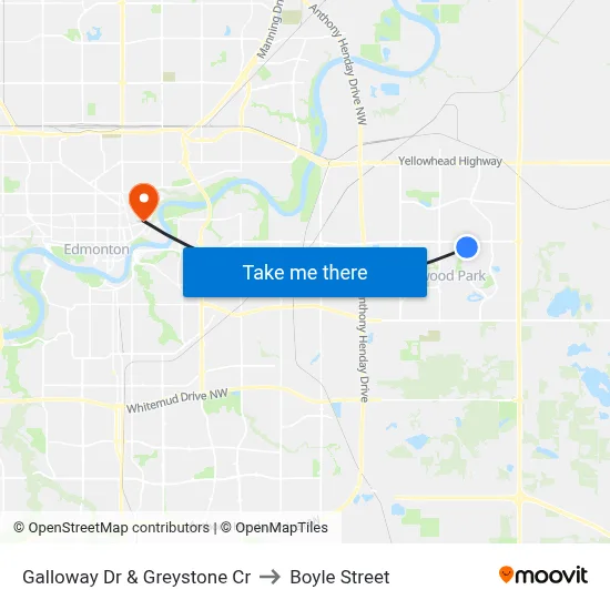 Galloway Dr & Greystone Cr to Boyle Street map
