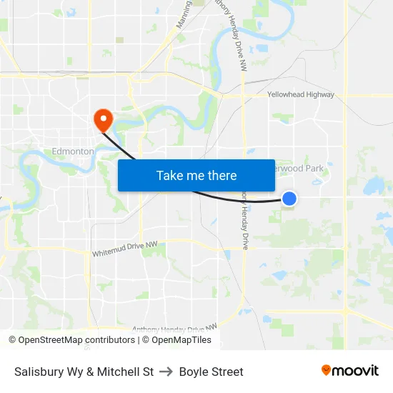 Salisbury Wy & Mitchell St to Boyle Street map