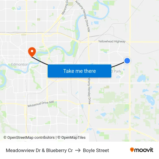 Meadowview Dr & Blueberry Cr to Boyle Street map