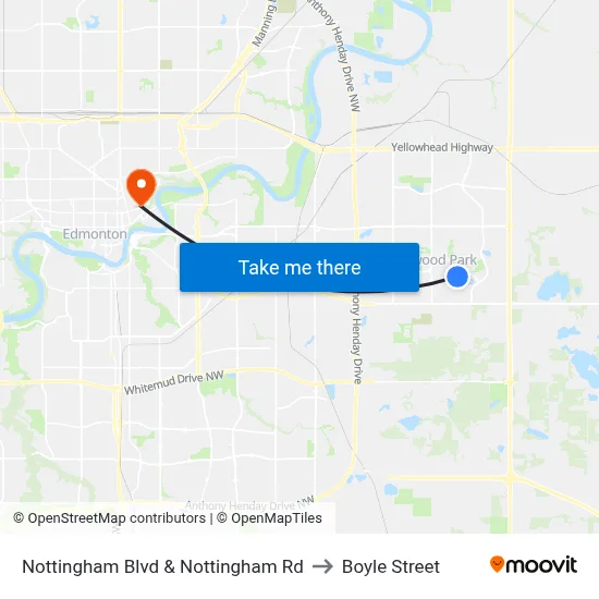 Nottingham Blvd & Nottingham Rd to Boyle Street map