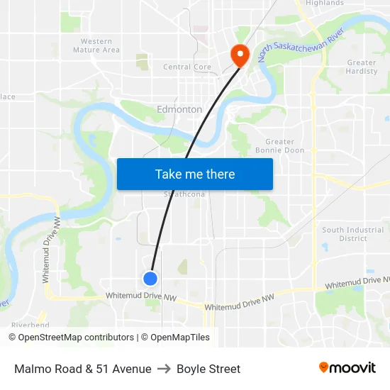 Malmo Road & 51 Avenue to Boyle Street map