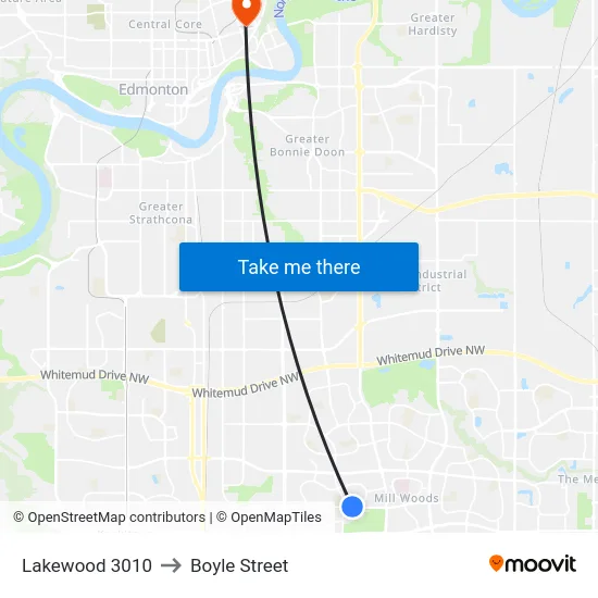 Lakewood 3010 to Boyle Street map