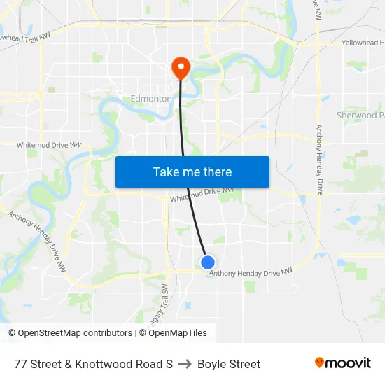 77 Street & Knottwood Road S to Boyle Street map
