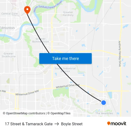 17 Street & Tamarack Gate to Boyle Street map