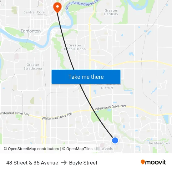 48 Street & 35 Avenue to Boyle Street map