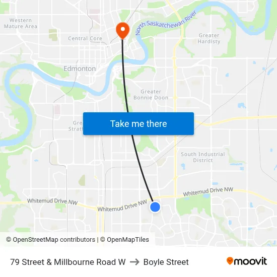 79 Street & Millbourne Road W to Boyle Street map