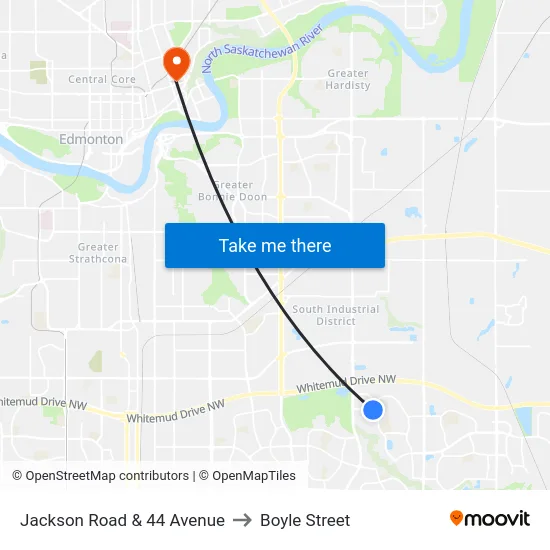 Jackson Road & 44 Avenue to Boyle Street map