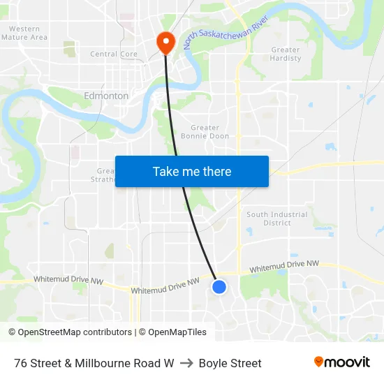 76 Street & Millbourne Road W to Boyle Street map