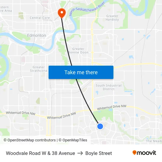 Woodvale Road W & 38 Avenue to Boyle Street map