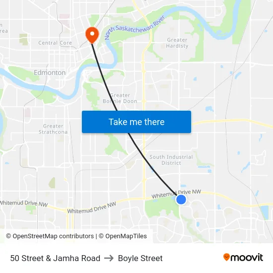 50 Street & Jamha Road to Boyle Street map