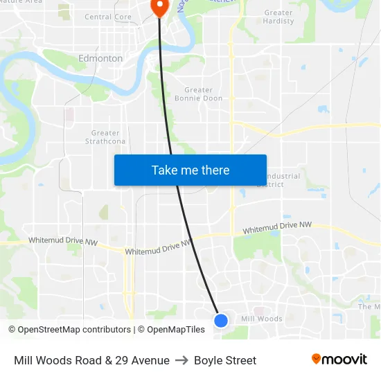 Mill Woods Road & 29 Avenue to Boyle Street map