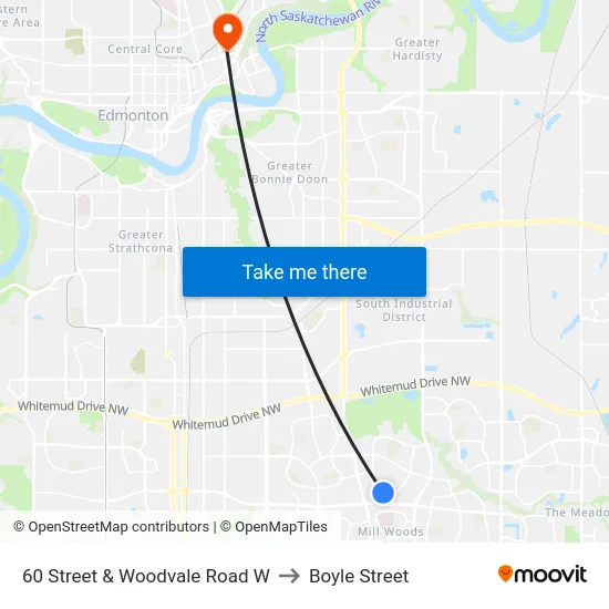 60 Street & Woodvale Road W to Boyle Street map