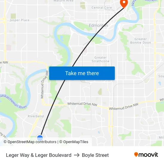 Leger Way & Leger Boulevard to Boyle Street map