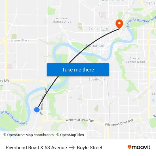 Riverbend Road & 53 Avenue to Boyle Street map