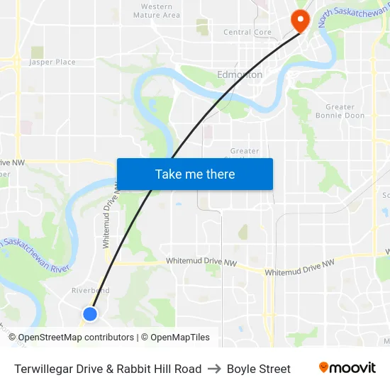 Terwillegar Drive & Rabbit Hill Road to Boyle Street map