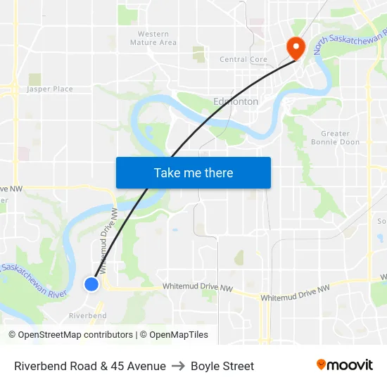 Riverbend Road & 45 Avenue to Boyle Street map