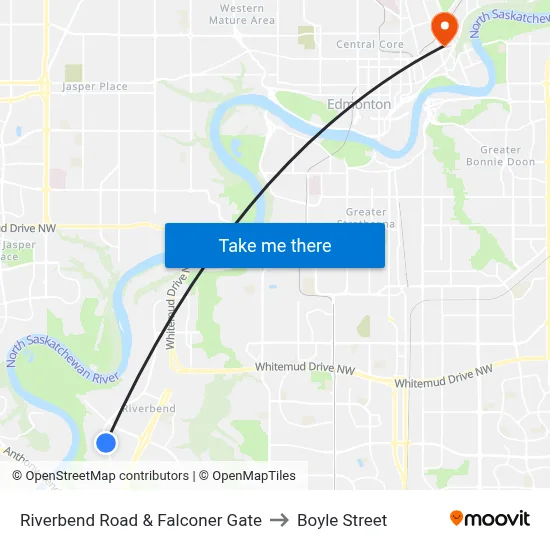 Riverbend Road & Falconer Gate to Boyle Street map