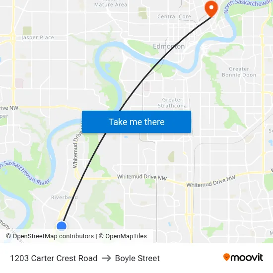 1203 Carter Crest Road to Boyle Street map