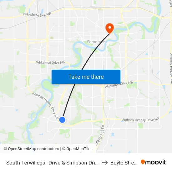 South Terwillegar Drive & Simpson Drive to Boyle Street map