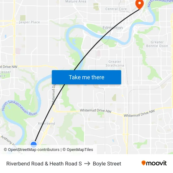 Riverbend Road & Heath Road S to Boyle Street map