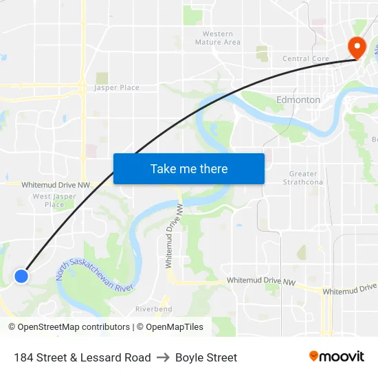 184 Street & Lessard Road to Boyle Street map