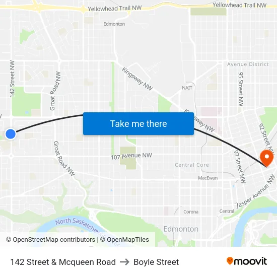 142 Street & Mcqueen Road to Boyle Street map