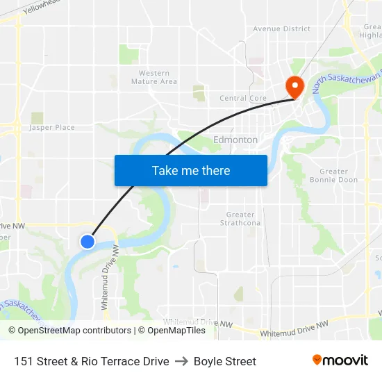 151 Street & Rio Terrace Drive to Boyle Street map