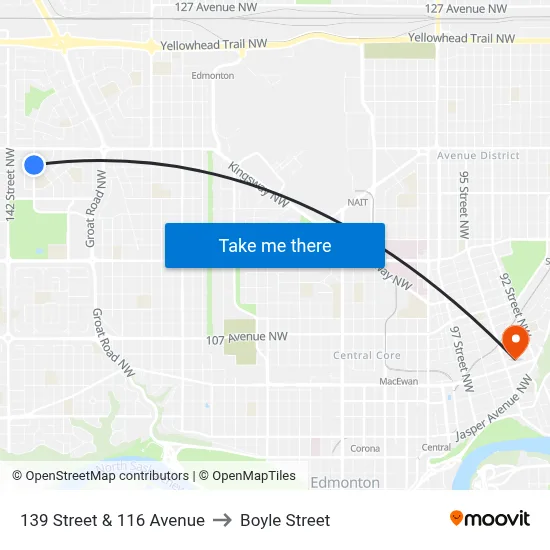 139 Street & 116 Avenue to Boyle Street map