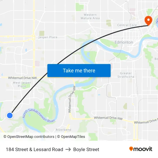 184 Street & Lessard Road to Boyle Street map