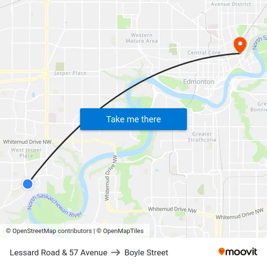 Lessard Road & 57 Avenue to Boyle Street map