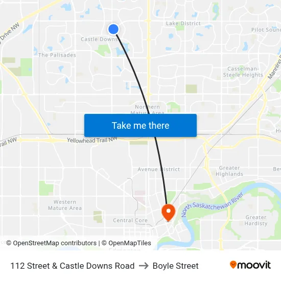 112 Street & Castle Downs Road to Boyle Street map