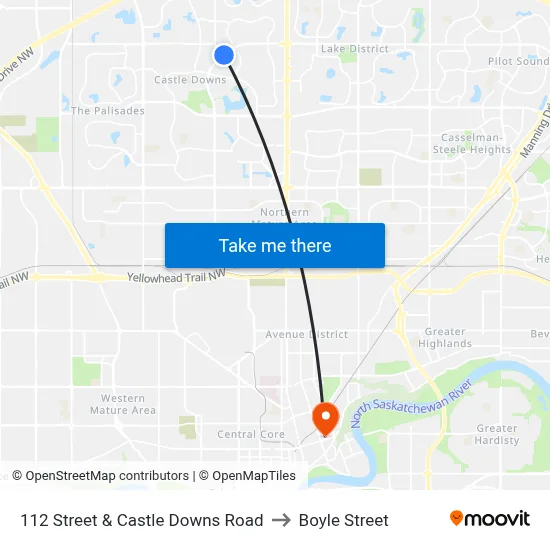 112 Street & Castle Downs Road to Boyle Street map
