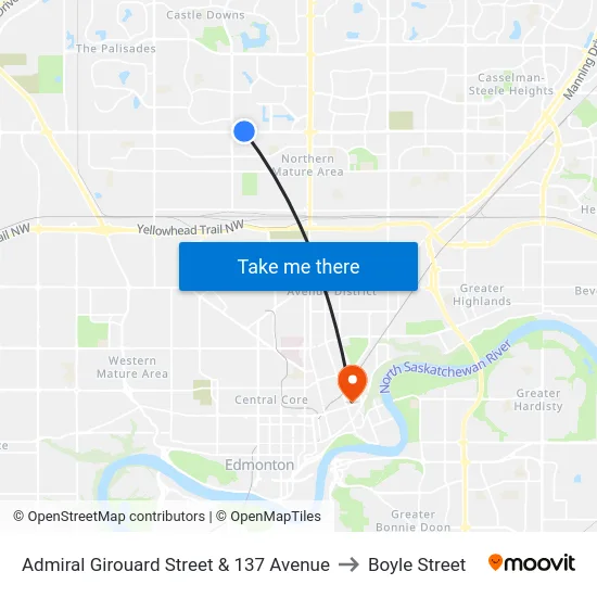Admiral Girouard Street & 137 Avenue to Boyle Street map