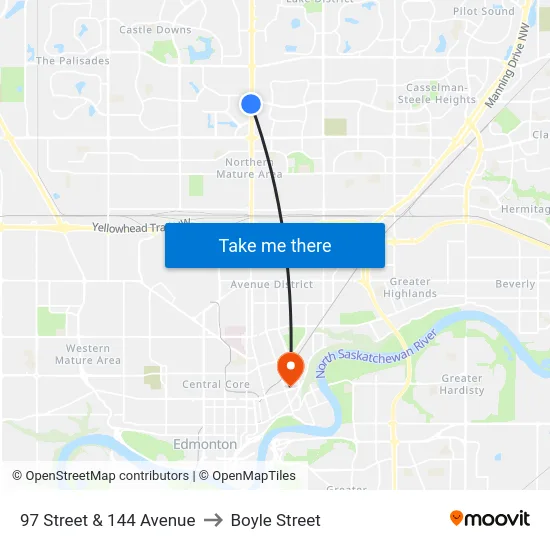 97 Street & 144 Avenue to Boyle Street map
