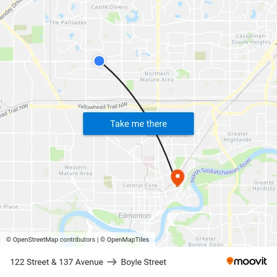 122 Street & 137 Avenue to Boyle Street map