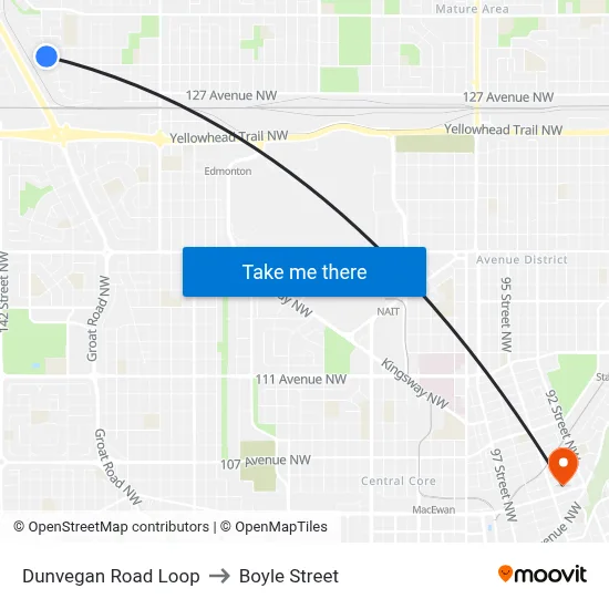 Dunvegan Road Loop to Boyle Street map