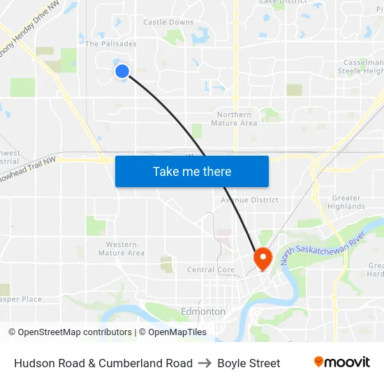 Hudson Road & Cumberland Road to Boyle Street map