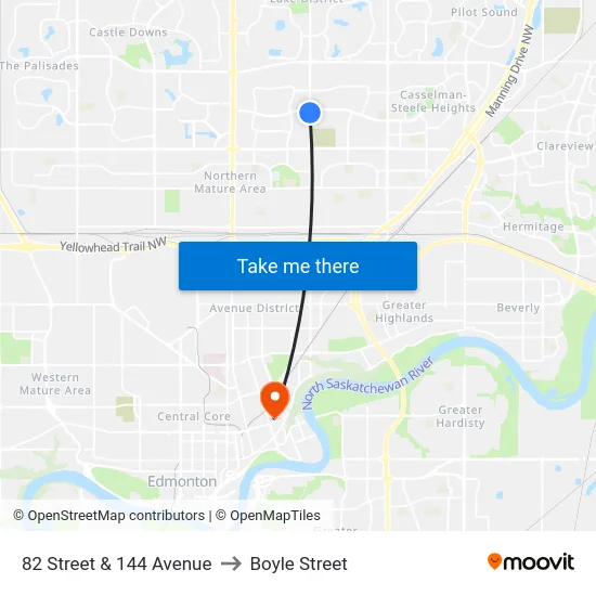 82 Street & 144 Avenue to Boyle Street map