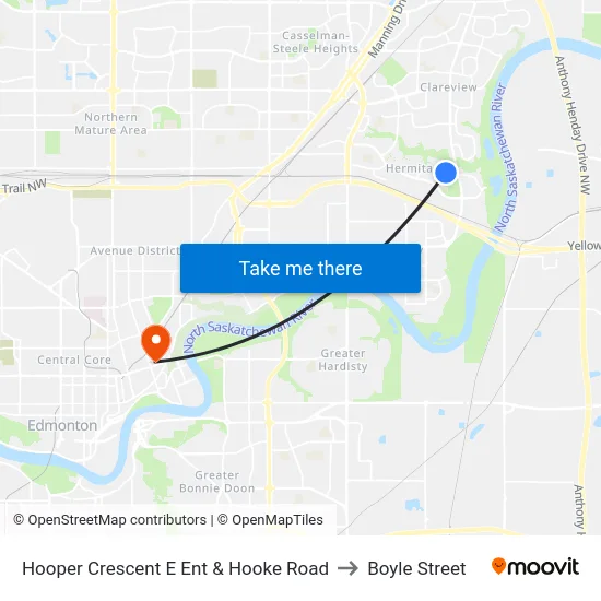 Hooper Crescent E Ent & Hooke Road to Boyle Street map