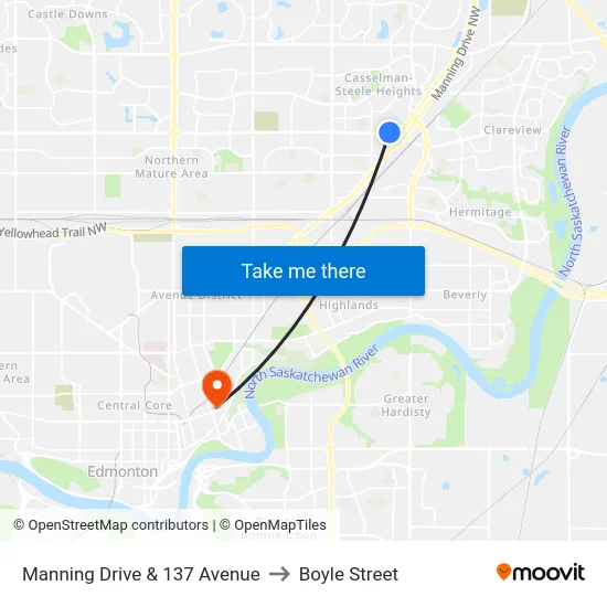 Manning Drive & 137 Avenue to Boyle Street map