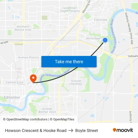 Howson Crescent & Hooke Road to Boyle Street map
