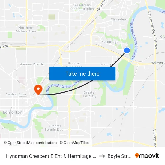 Hyndman Crescent E Ent & Hermitage Road to Boyle Street map