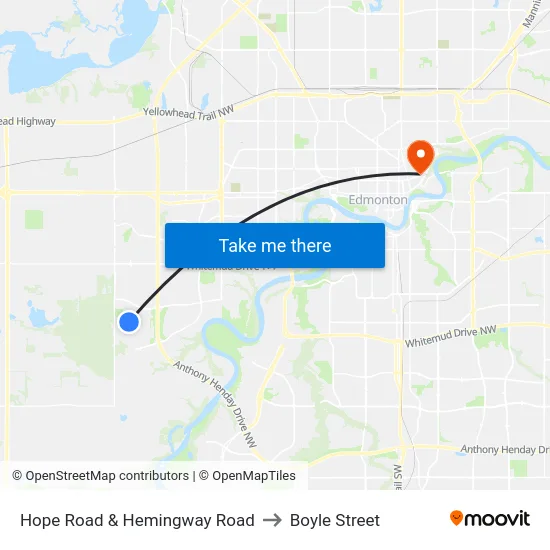 Hope Road & Hemingway Road to Boyle Street map
