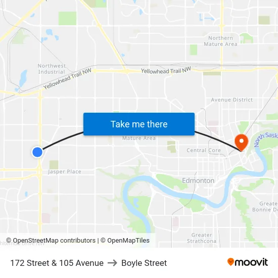 172 Street & 105 Avenue to Boyle Street map
