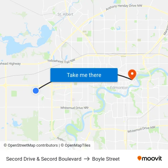 Secord Drive & Secord Boulevard to Boyle Street map