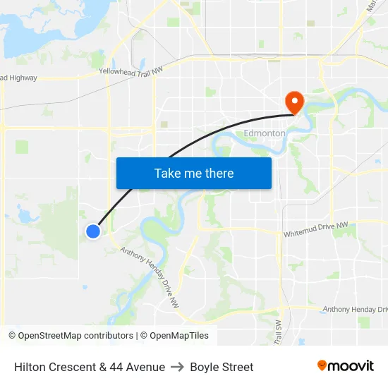Hilton Crescent & 44 Avenue to Boyle Street map