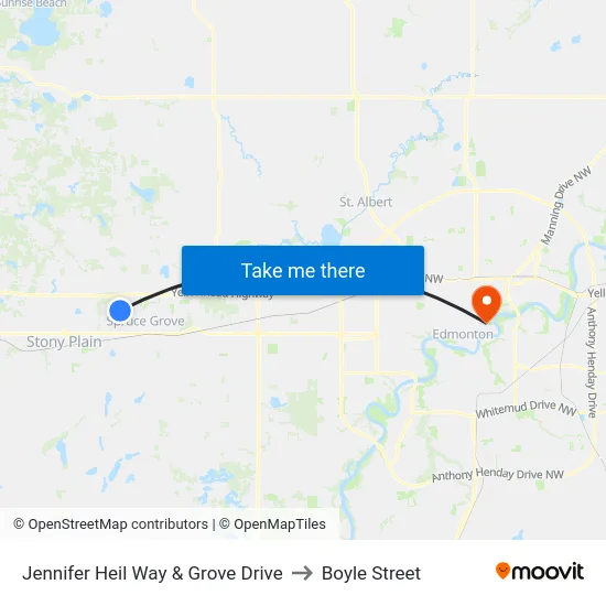 Jennifer Heil Way & Grove Drive to Boyle Street map